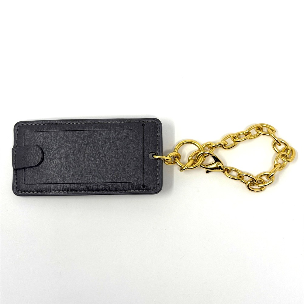 Versace Medusa Luggage Tag Black Gold Chain Travel Bag Accessory - Picture 4 of 6
